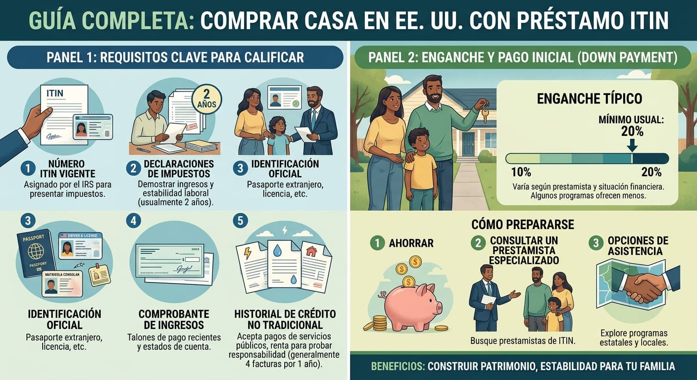 Fachada de una casa moderna representando la posibilidad de comprar una vivienda con un préstamo basado en ITIN