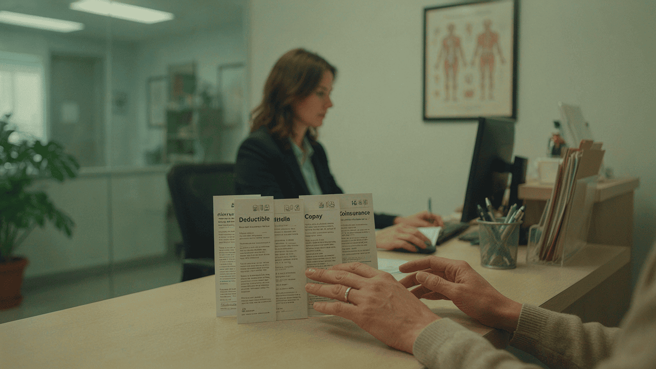 Persona analizando datos financieros y comparando opciones de seguros de salud en una computadora portátil