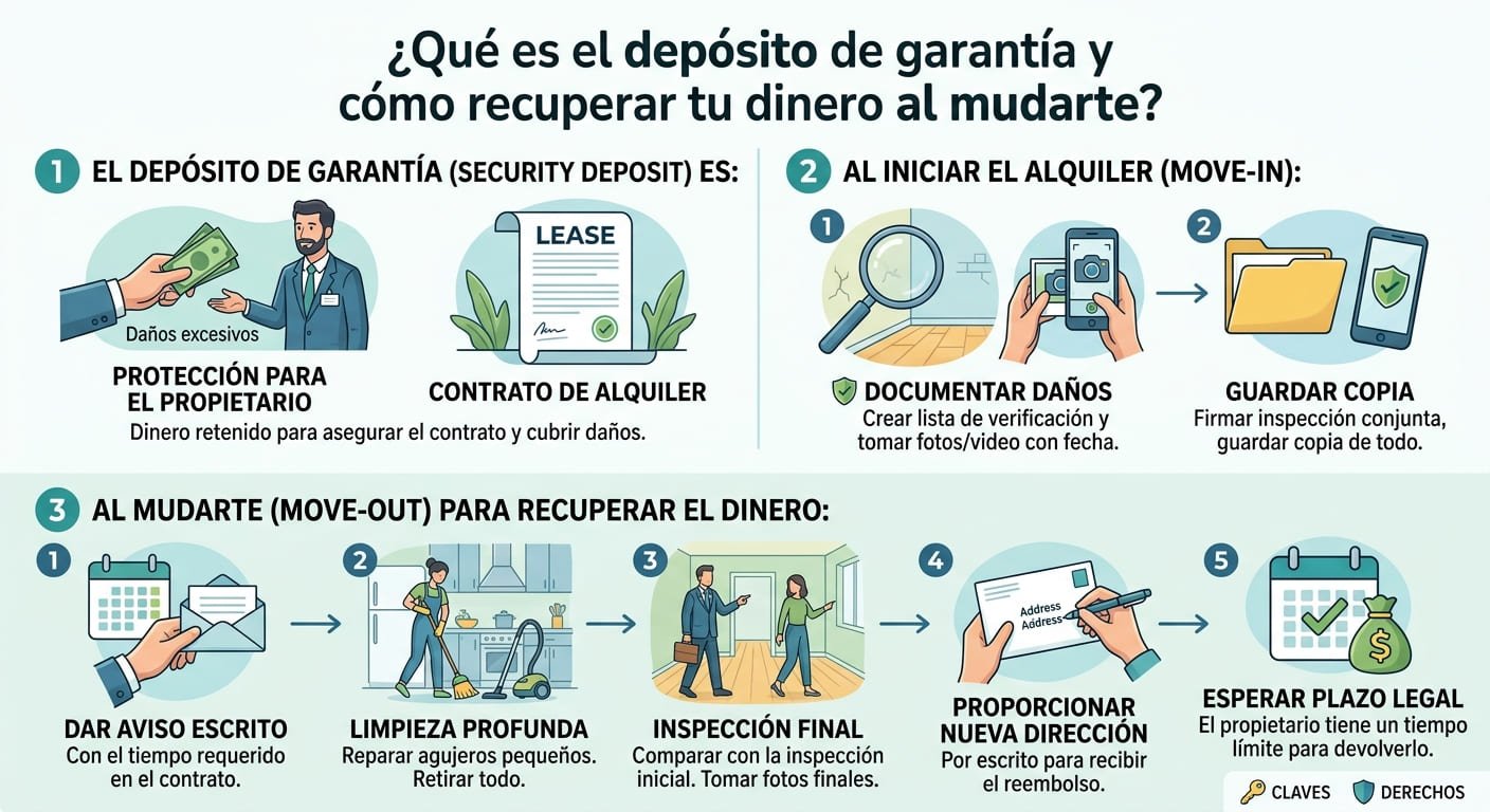 Manos entregando las llaves de un apartamento junto con un sobre que contiene el depósito de garantía